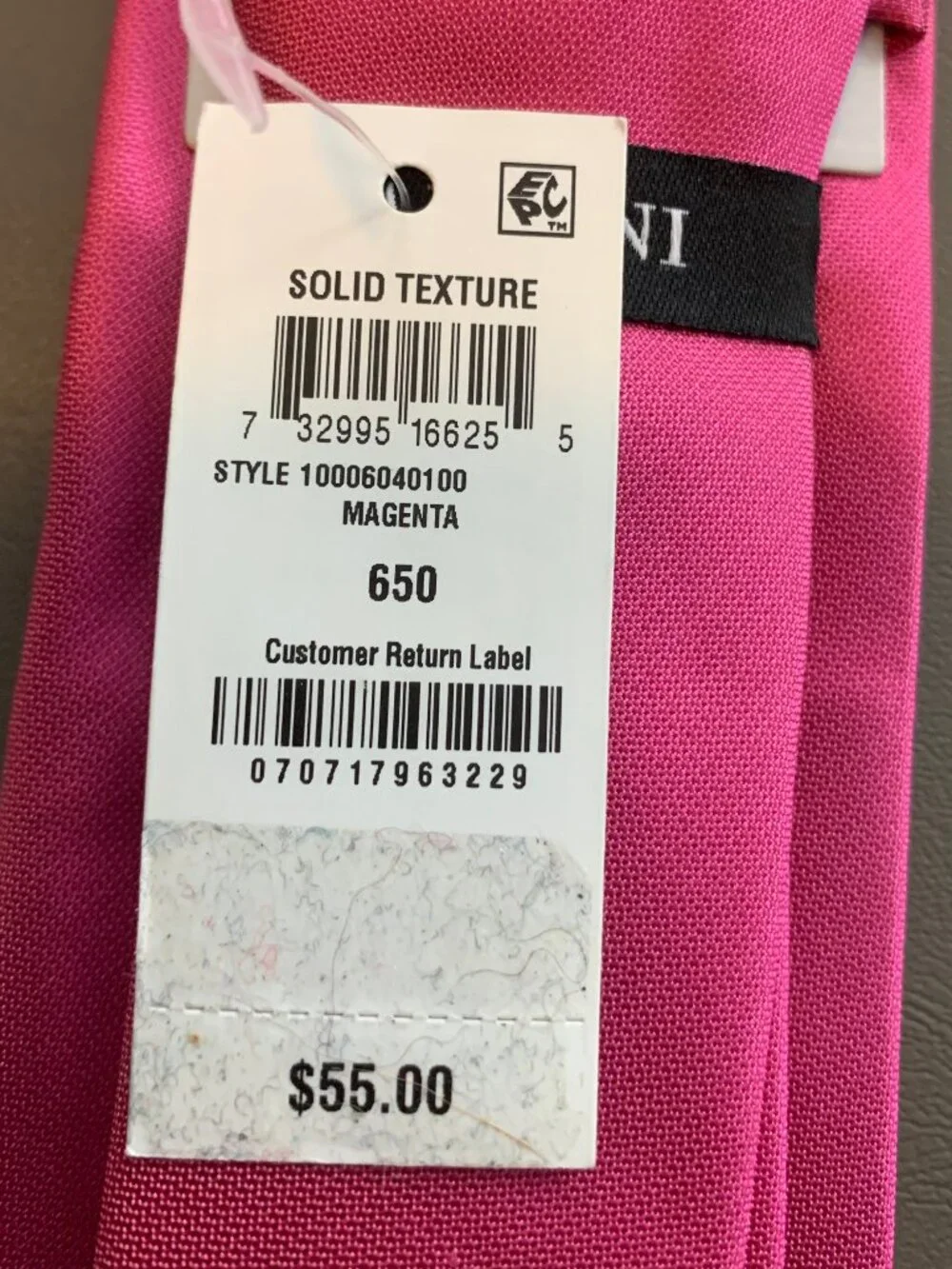 Alfani Men's 2.75'' Solid Silk Blend Slim Neck Tie, Magenta Pink, One Size